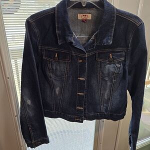 LEI Women's Dark Indigo Jean Jacket